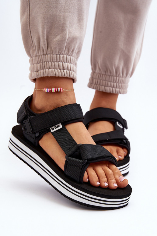 Sandálias femininas com plataforma Lee Cooper LCW-24-05-2753 cor preta