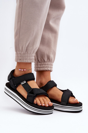 Sandálias femininas com plataforma Lee Cooper LCW-24-05-2753 cor preta 2