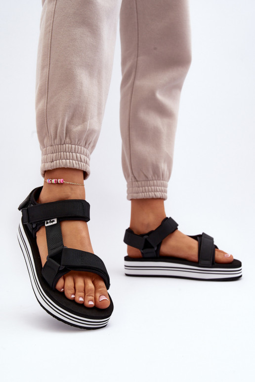 Sandálias femininas com plataforma Lee Cooper LCW-24-05-2753 cor preta