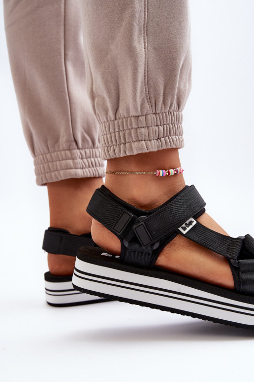 Sandálias femininas com plataforma Lee Cooper LCW-24-05-2753 cor preta Sandálias femininas com plataforma Lee Cooper LCW-24-05-2753 cor preta