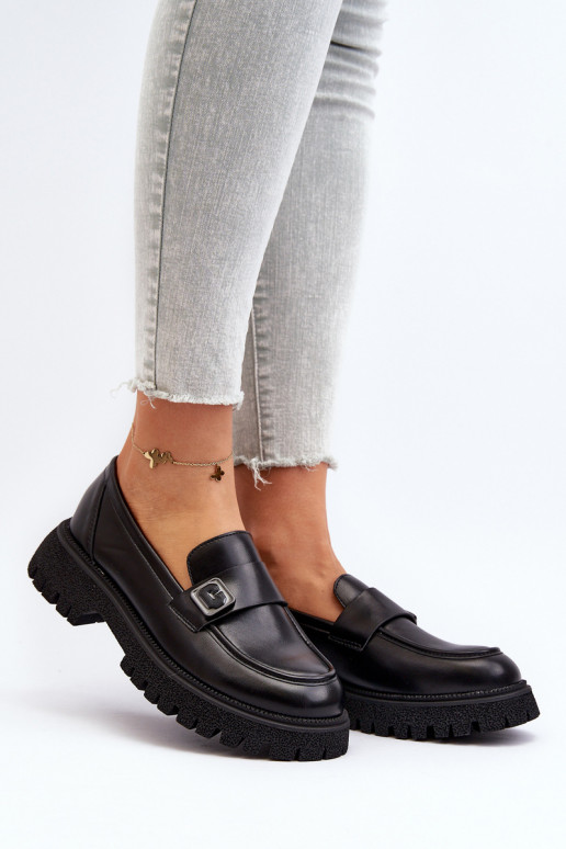 mocassins femininos com alças na cor preta Flanila mocassins femininos com alças na cor preta Flanila