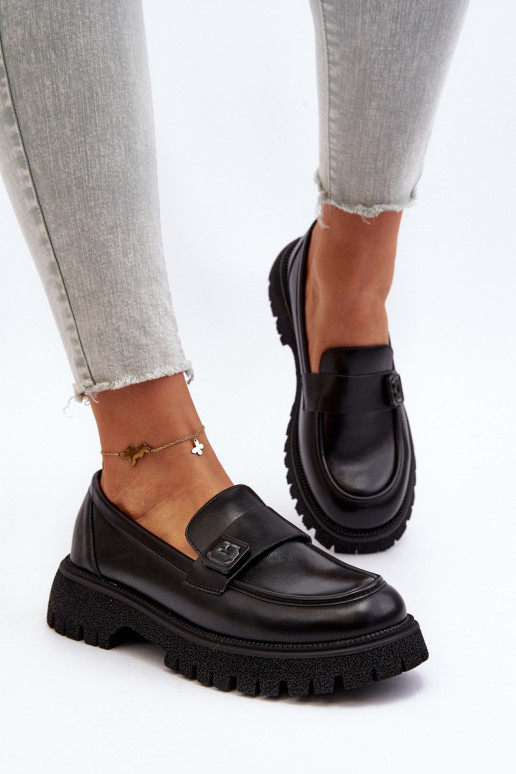 mocassins femininos com alças na cor preta Flanila mocassins femininos com alças na cor preta Flanila