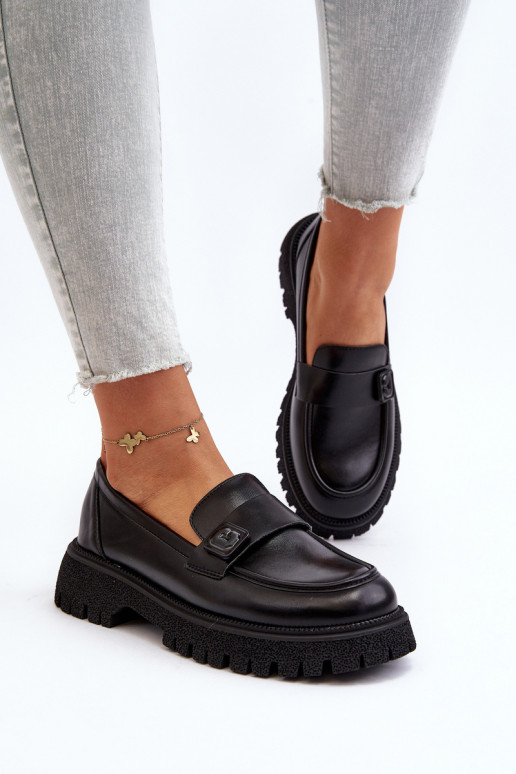 mocassins femininos com alças na cor preta Flanila mocassins femininos com alças na cor preta Flanila