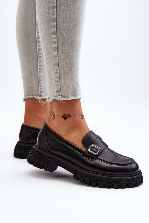 mocassins femininos com alças na cor preta Flanila mocassins femininos com alças na cor preta Flanila