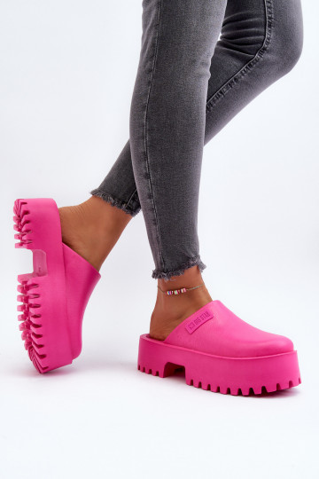 Chinelos femininos com sola maciça da moda Big Star NN274019 cor rosa 2