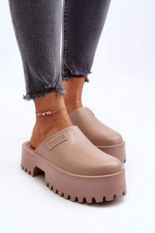 Chinelos com sola maciça da moda Big Star NN274016 bege