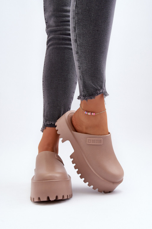 Chinelos com sola maciça da moda Big Star NN274016 bege