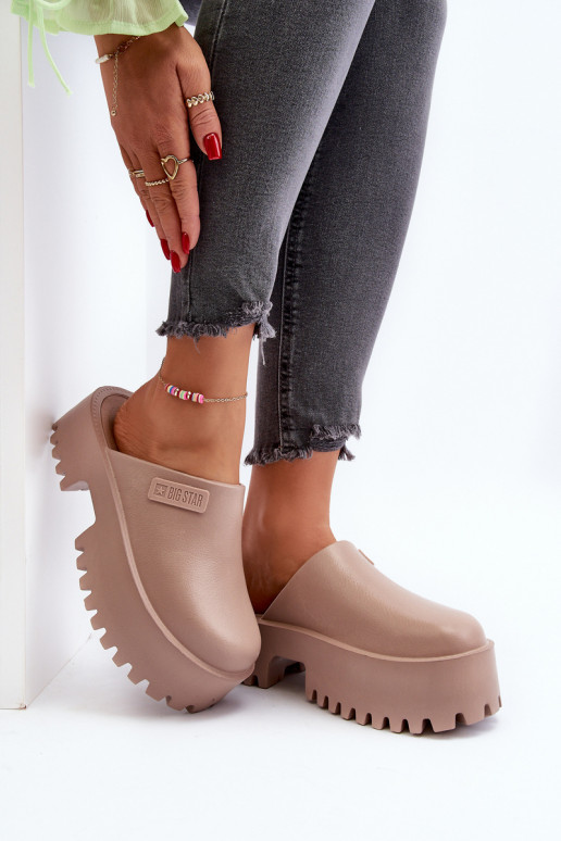 Chinelos com sola maciça da moda Big Star NN274016 bege