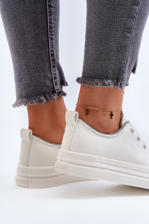 Sapatos femininos Big Star NN274850 branco