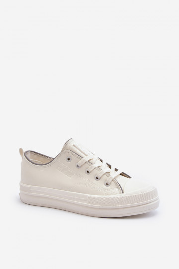 Sapatos femininos de couro sintético Big Star NN274847 brancos 2