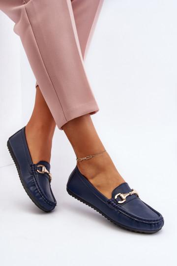 Modelo clássico Mocassins Eko cor azul escuro Demese 2