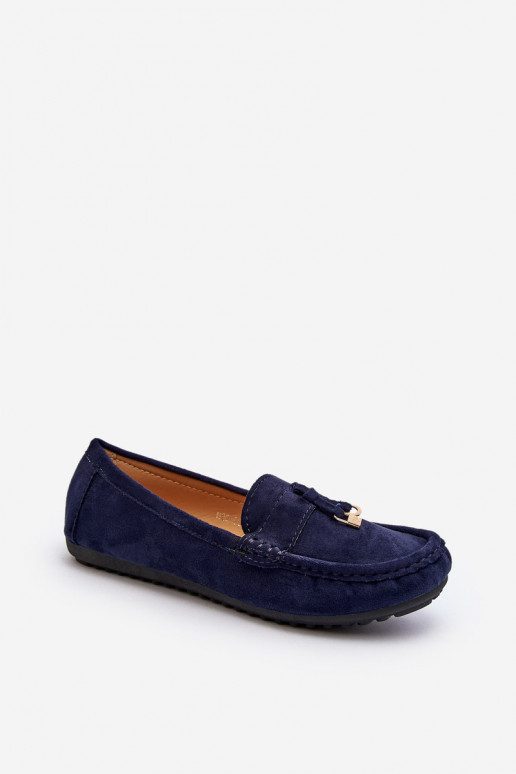 feito de camurça Modelo clássico Mocassins cor azul escuro Ontala