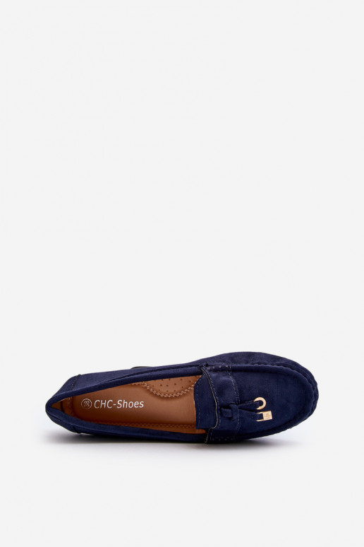 feito de camurça Modelo clássico Mocassins cor azul escuro Ontala