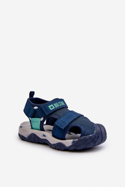 sandálias para meninos com fechos adesivos Big Star NN374236 azul escuro
