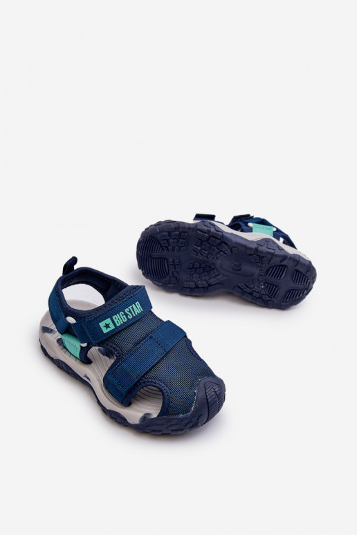 sandálias para meninos com fechos adesivos Big Star NN374236 azul escuro