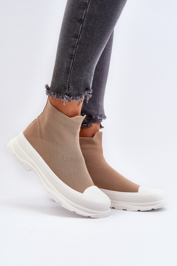 Botins Ilanae castanhos de mulher com palmilha tipo meia