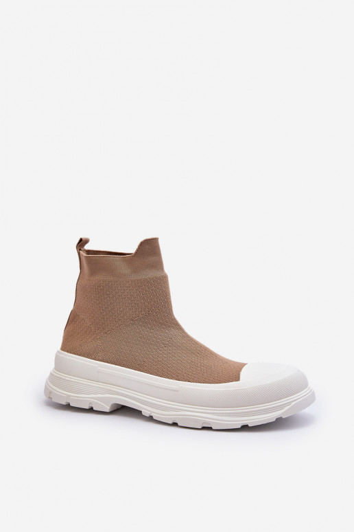 Botins Ilanae castanhos de mulher com palmilha tipo meia
