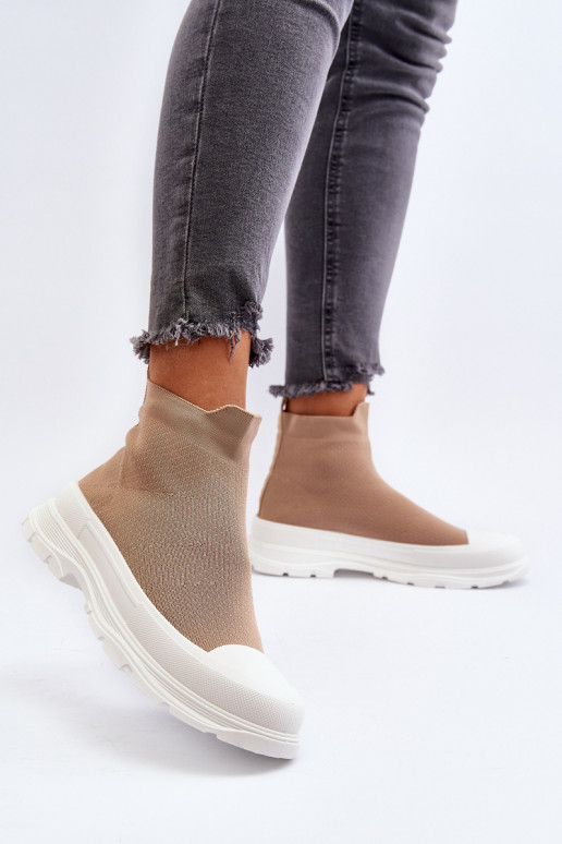 Botins Ilanae castanhos de mulher com palmilha tipo meia