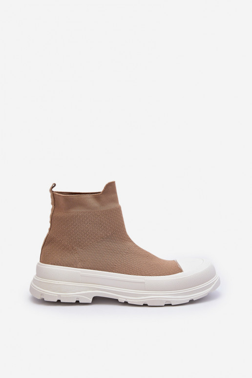 Botins Ilanae castanhos de mulher com palmilha tipo meia