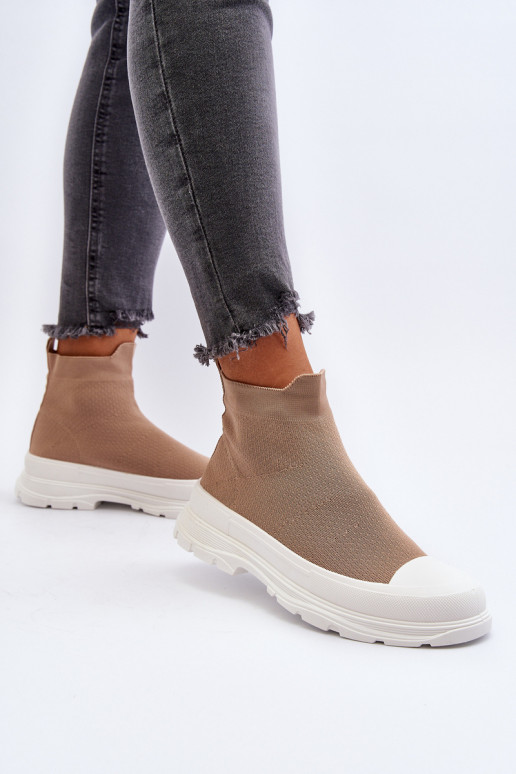 Botins Ilanae castanhos de mulher com palmilha tipo meia