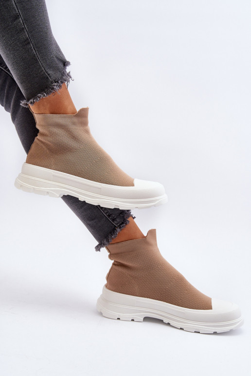 Botins Ilanae castanhos de mulher com palmilha tipo meia