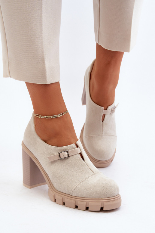 botas com salto cor marfim Tauina botas com salto cor marfim Tauina