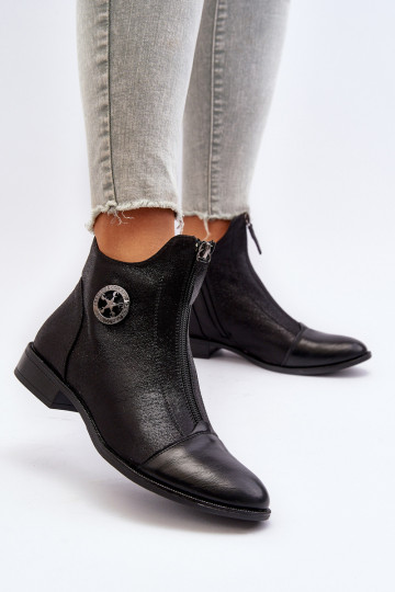 Botas de salto largo com zíper na cor preta Loratie 2