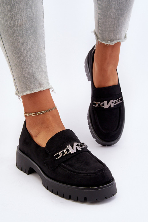 Mocassins de camurça com enfeites na cor preta Loraleima Mocassins de camurça com enfeites na cor preta Loraleima