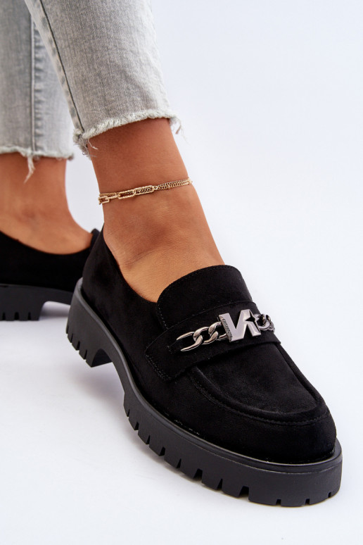 Mocassins de camurça com enfeites na cor preta Loraleima Mocassins de camurça com enfeites na cor preta Loraleima