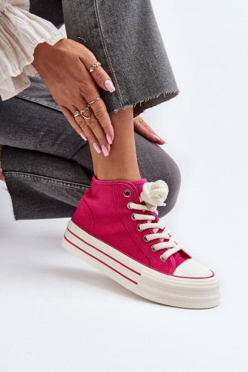 Sapatos casuais com plataforma na cor rosa Aineri 2