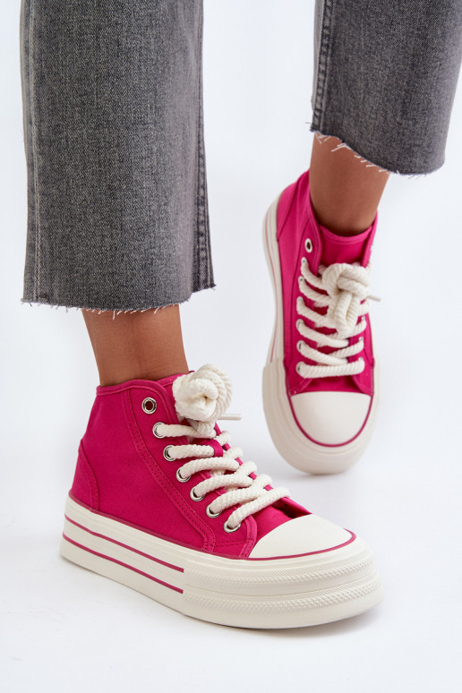 Sapatos casuais com plataforma na cor rosa Aineri