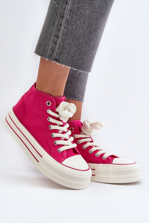 Sapatos casuais com plataforma na cor rosa Aineri