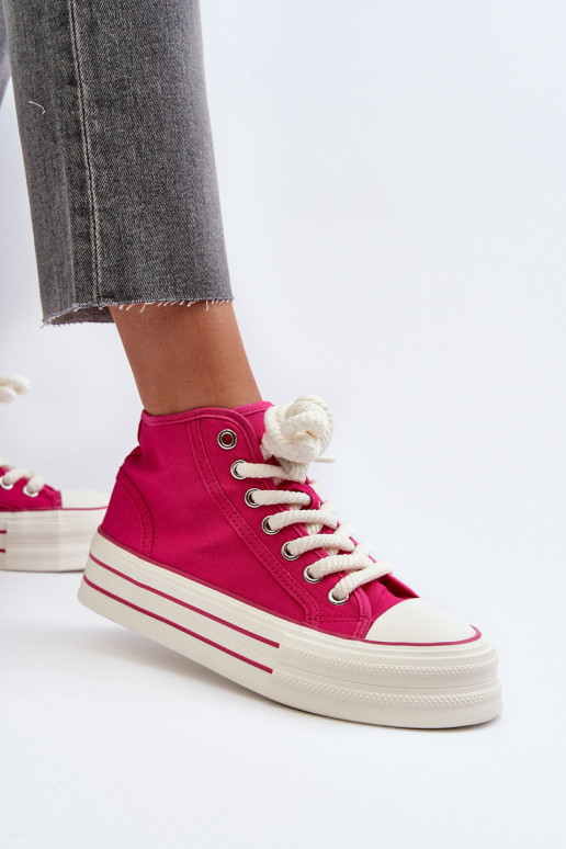 Sapatos casuais com plataforma na cor rosa Aineri