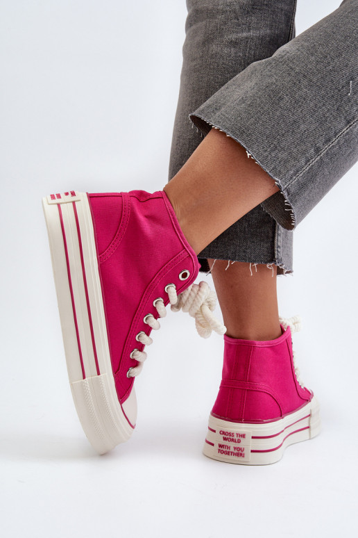Sapatos casuais com plataforma na cor rosa Aineri