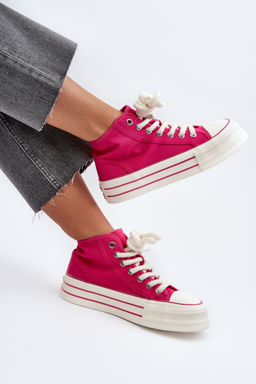 Sapatos casuais com plataforma na cor rosa Aineri