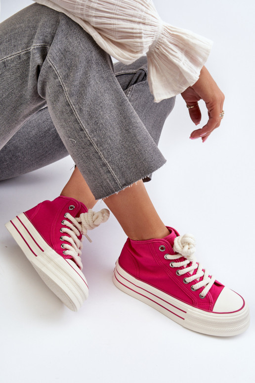 Sapatos casuais com plataforma na cor rosa Aineri