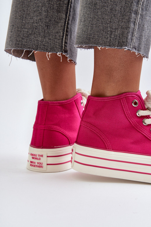 Sapatos casuais com plataforma na cor rosa Aineri