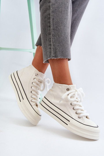 Sapatos casuais com plataforma na cor branca Aineri 2