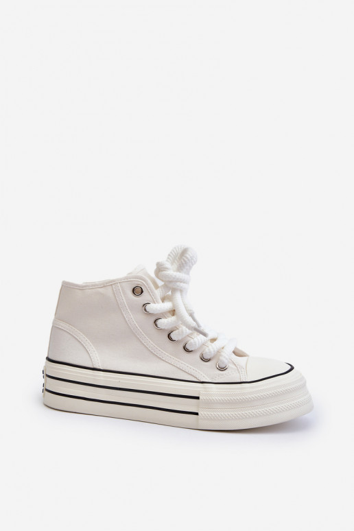 Sapatos casuais com plataforma na cor branca Aineri