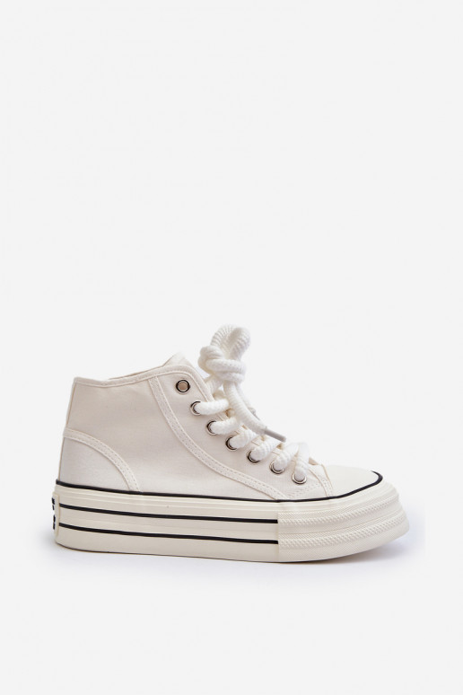 Sapatos casuais com plataforma na cor branca Aineri
