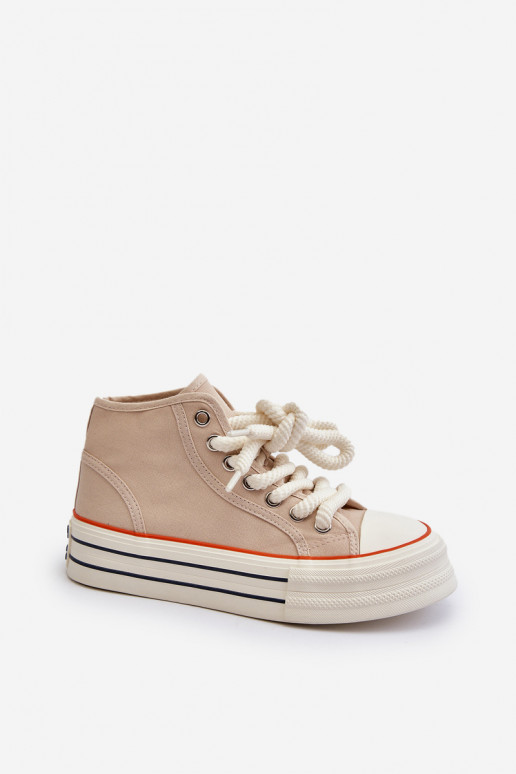 Sapatos casuais com plataforma bege Aineri