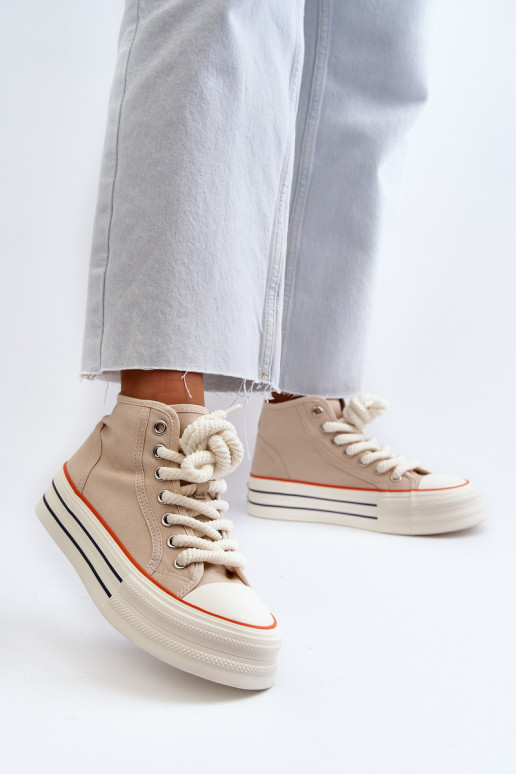 Sapatos casuais com plataforma bege Aineri