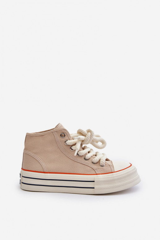 Sapatos casuais com plataforma bege Aineri