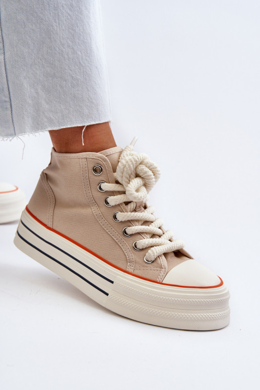 Sapatos casuais com plataforma bege Aineri