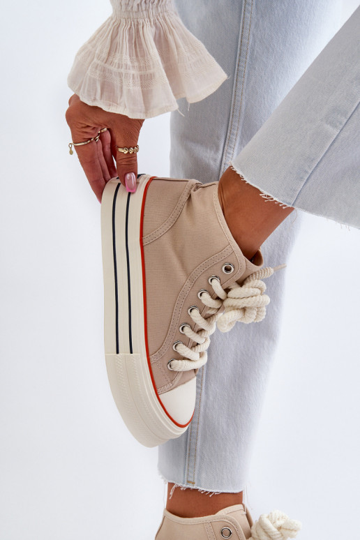Sapatos casuais com plataforma bege Aineri