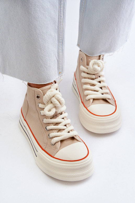 Sapatos casuais com plataforma bege Aineri