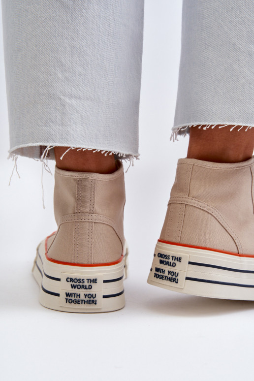 Sapatos casuais com plataforma bege Aineri