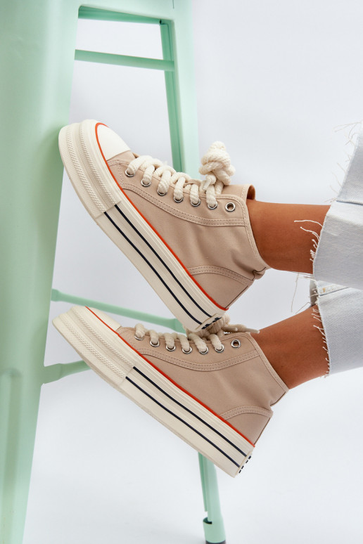 Sapatos casuais com plataforma bege Aineri