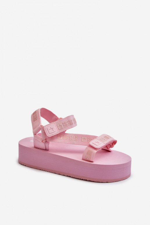 Sandálias femininas com plataforma Big Star NN274A529 rosa