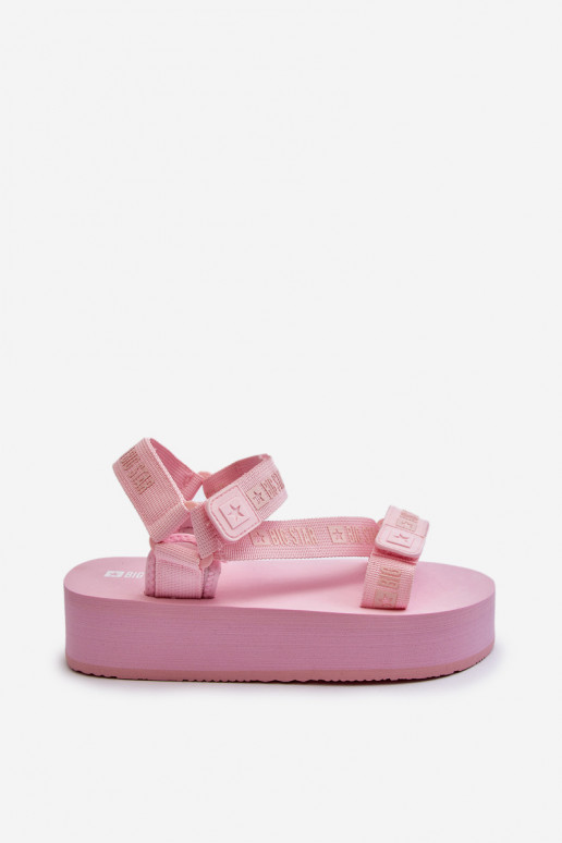 Sandálias femininas com plataforma Big Star NN274A529 rosa